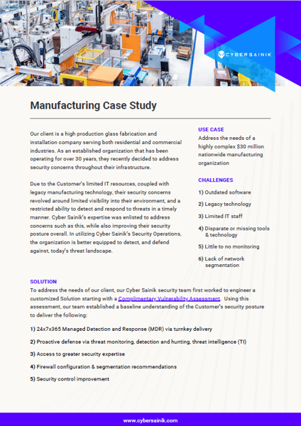 Manufacturing Case Study Image